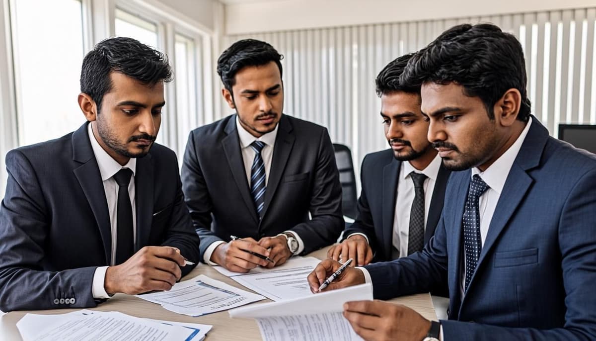 Professional analyzing financial documents and credit reports